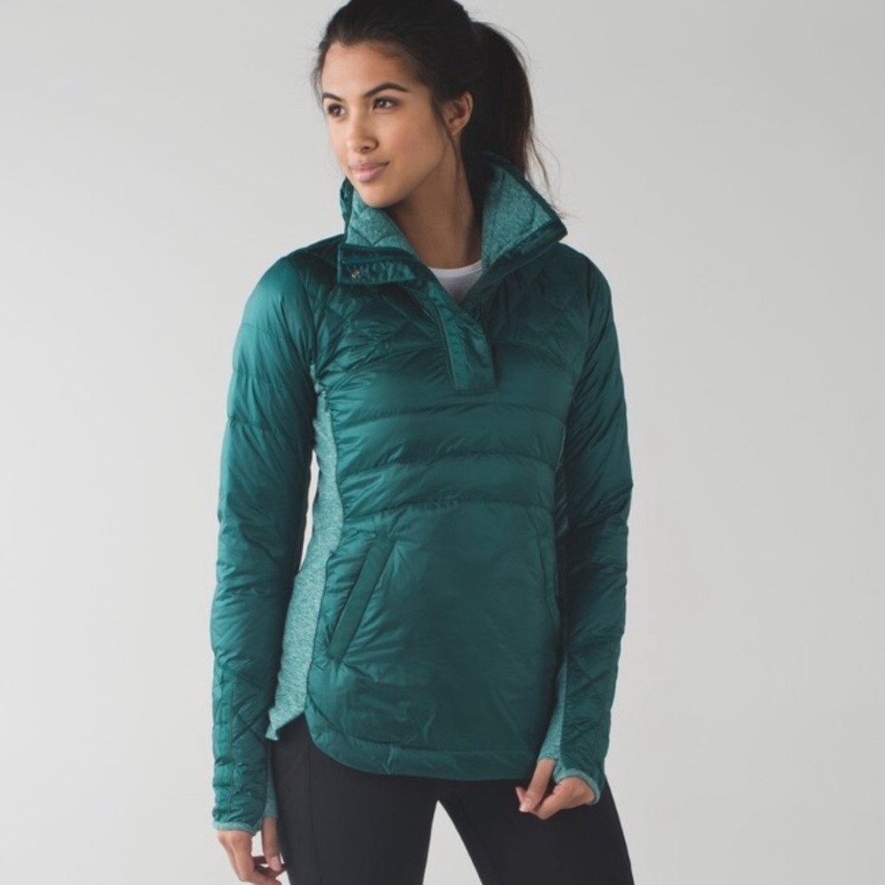 NEW Lululemon Down For A Run Pullover Jacket, teal